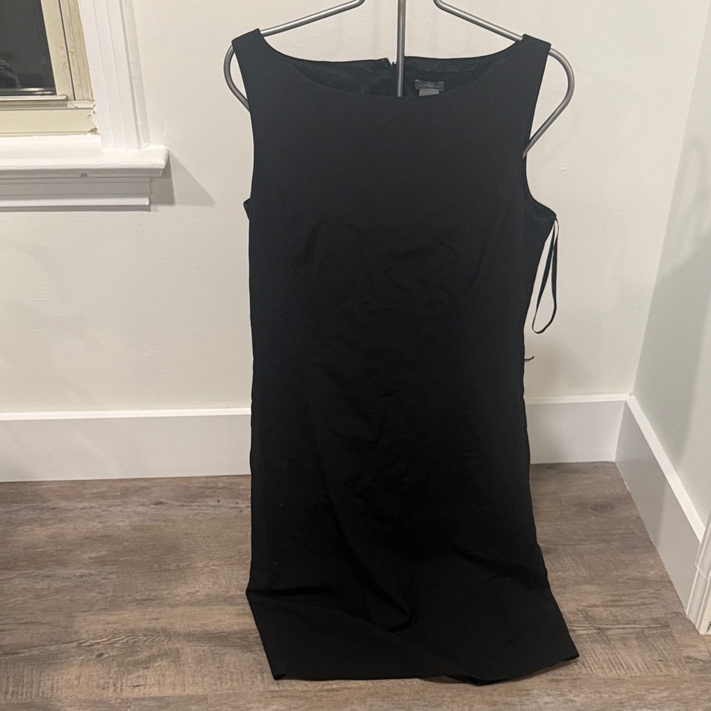 Ann Taylor Black Sleeveless Midi Sheath Dress